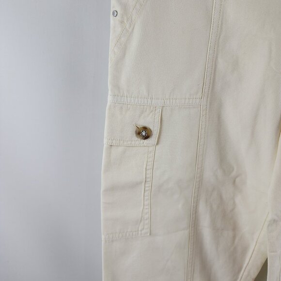 Anthropologie Pants Womens 2 Ivory The Carson Utility Barrel Leg (28x24) NWT - Picture 6 of 12